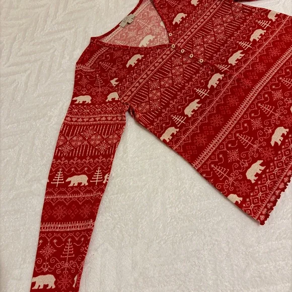 Disney Red Fair Isle Bear Pajama Set - Picture 12 of 14